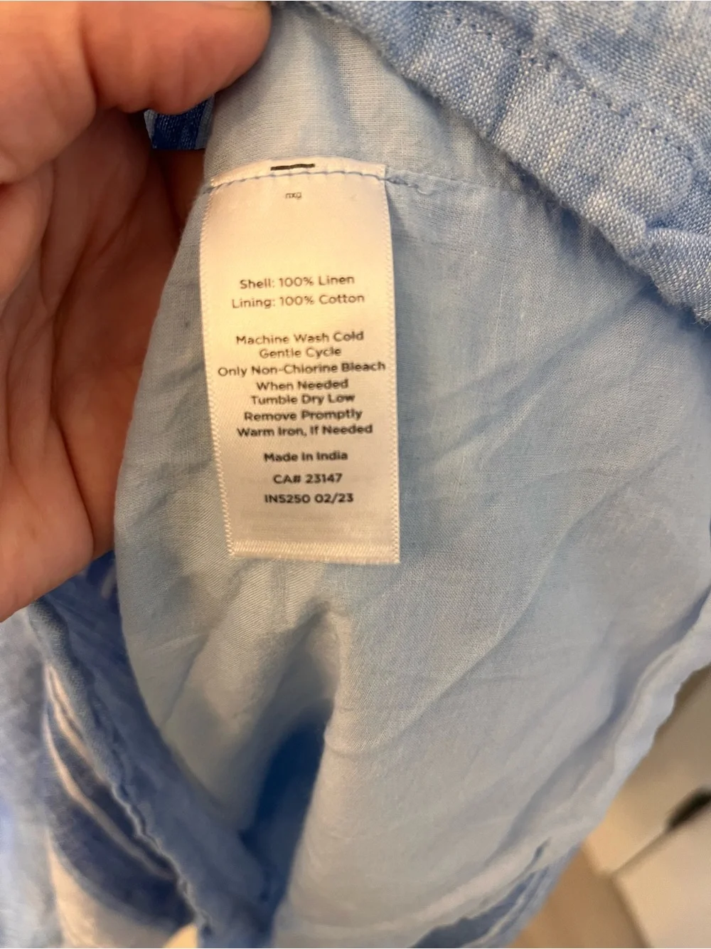 Talbots Light Blue Linen Button-Front Top - Picture 4 of 4